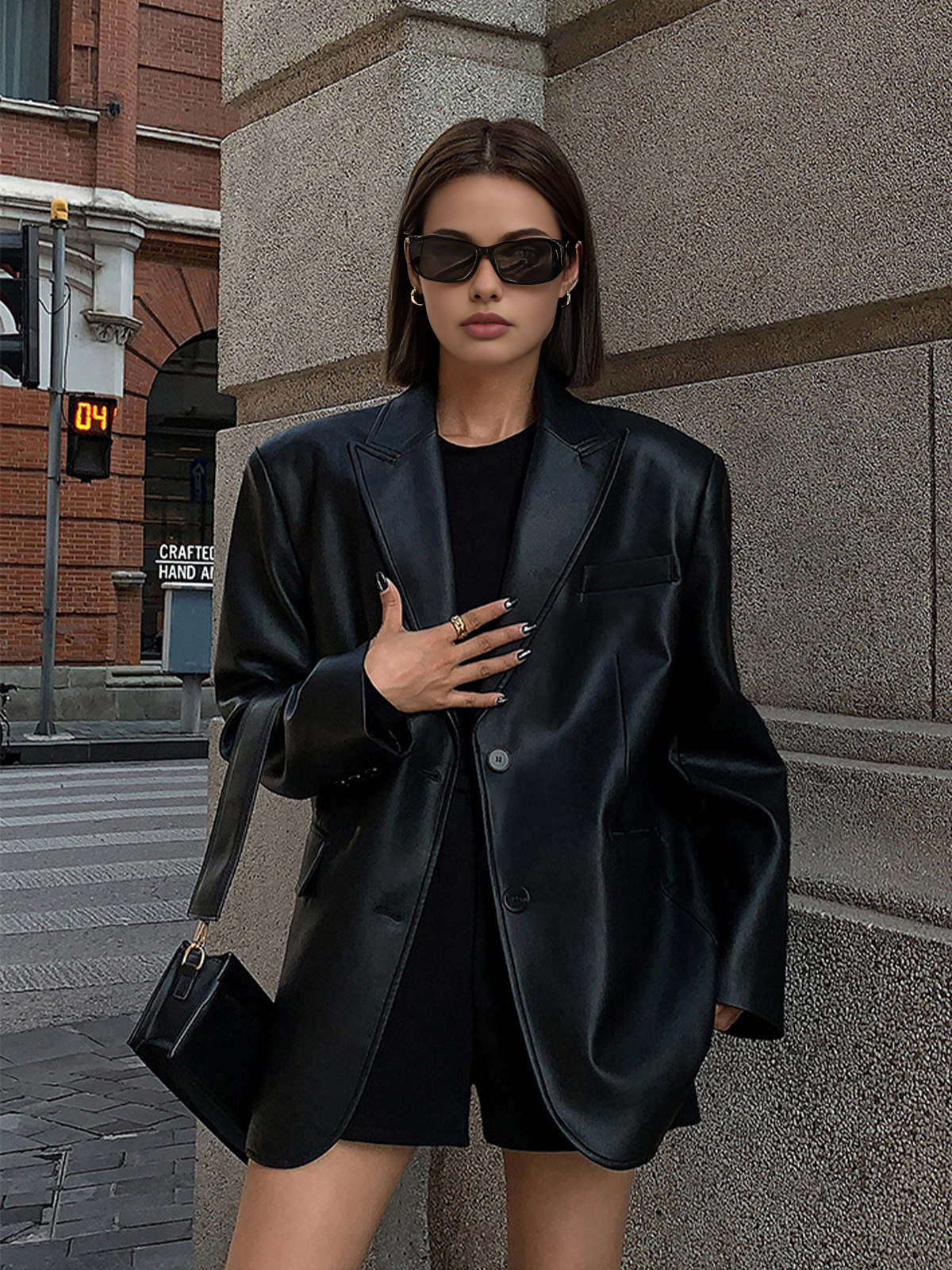 New Season Flowing Leather Blazer