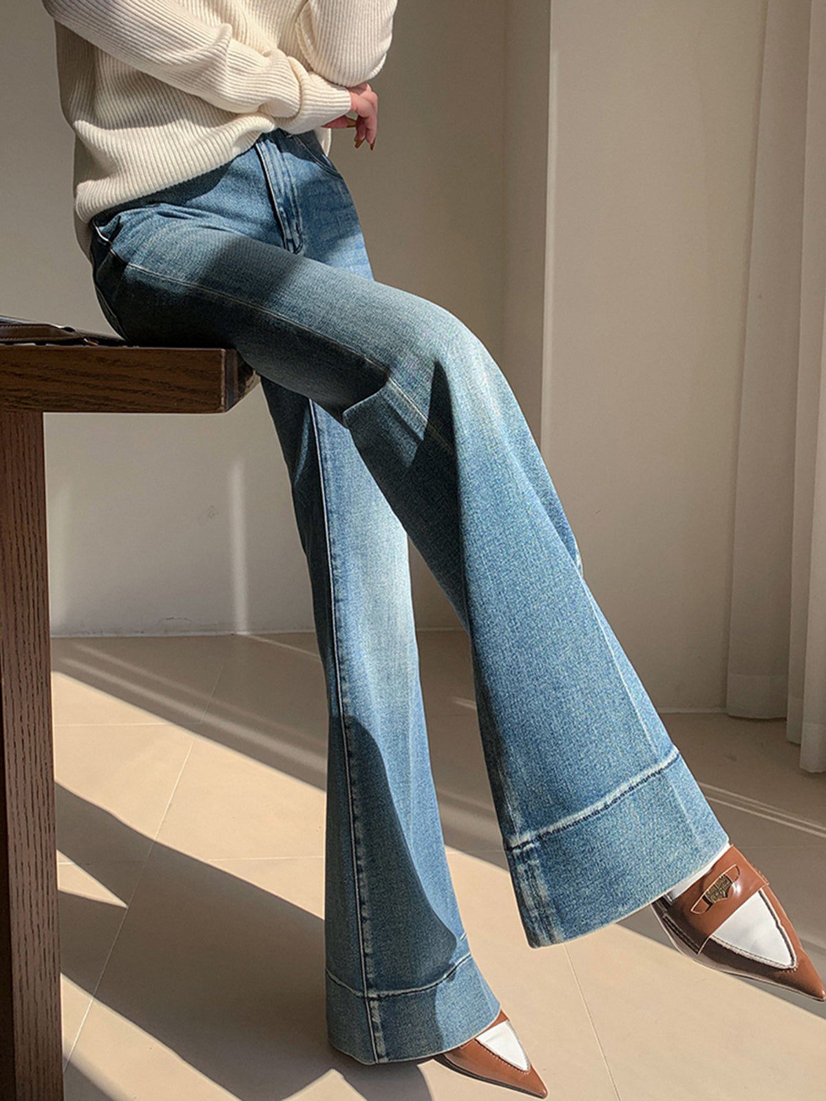 Savanna Wide Leg Denim Trousers
