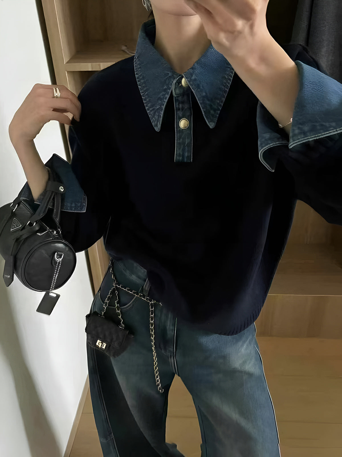 2 in 1 Panel Neck Sweater