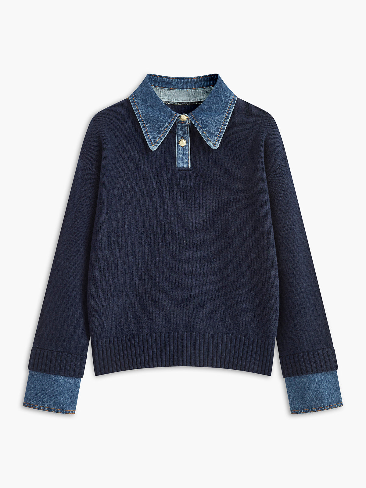 2 in 1 Panel Neck Sweater