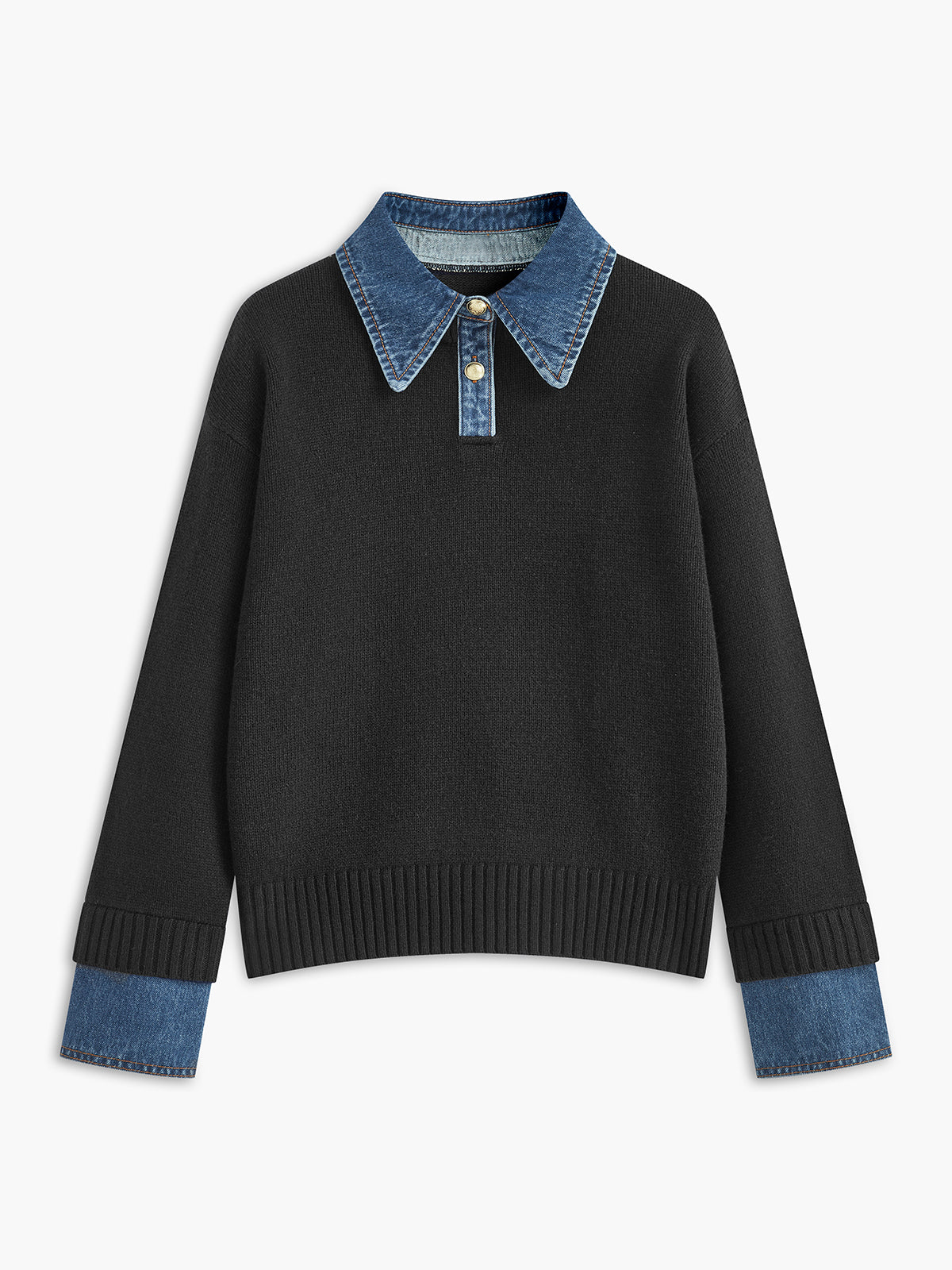2 in 1 Panel Neck Sweater