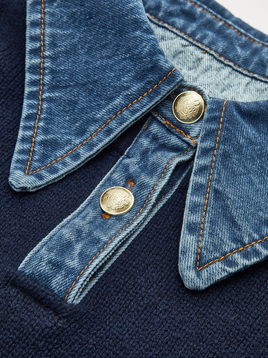 2 in 1 Panel Neck Sweater