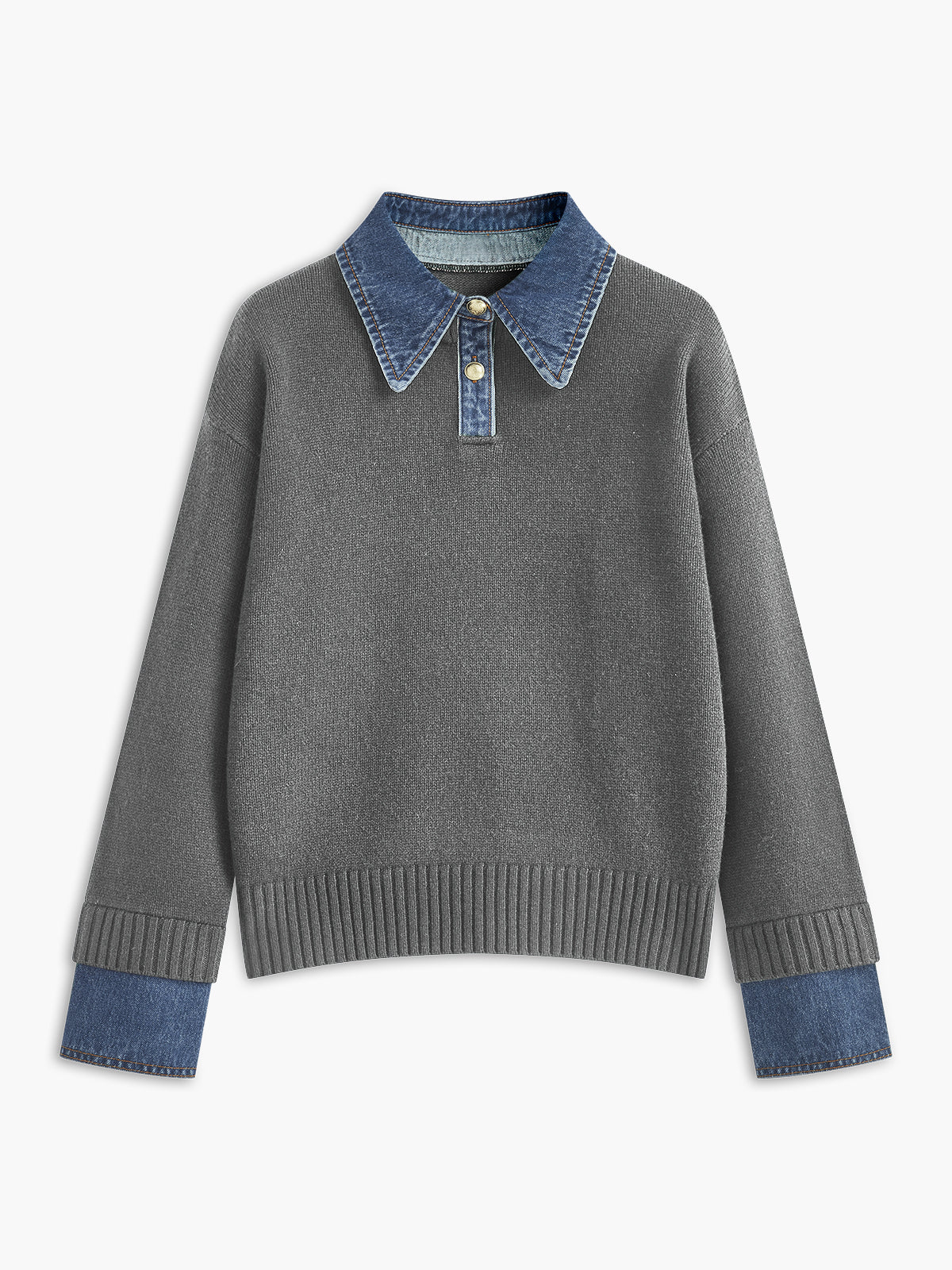 2 in 1 Panel Neck Sweater