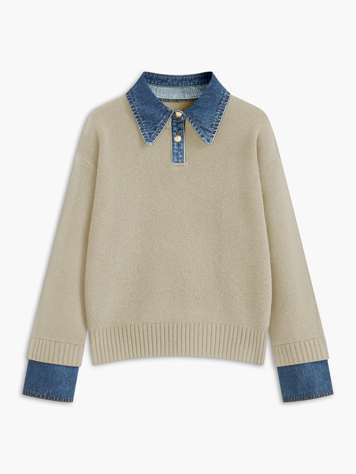 2 in 1 Panel Neck Sweater