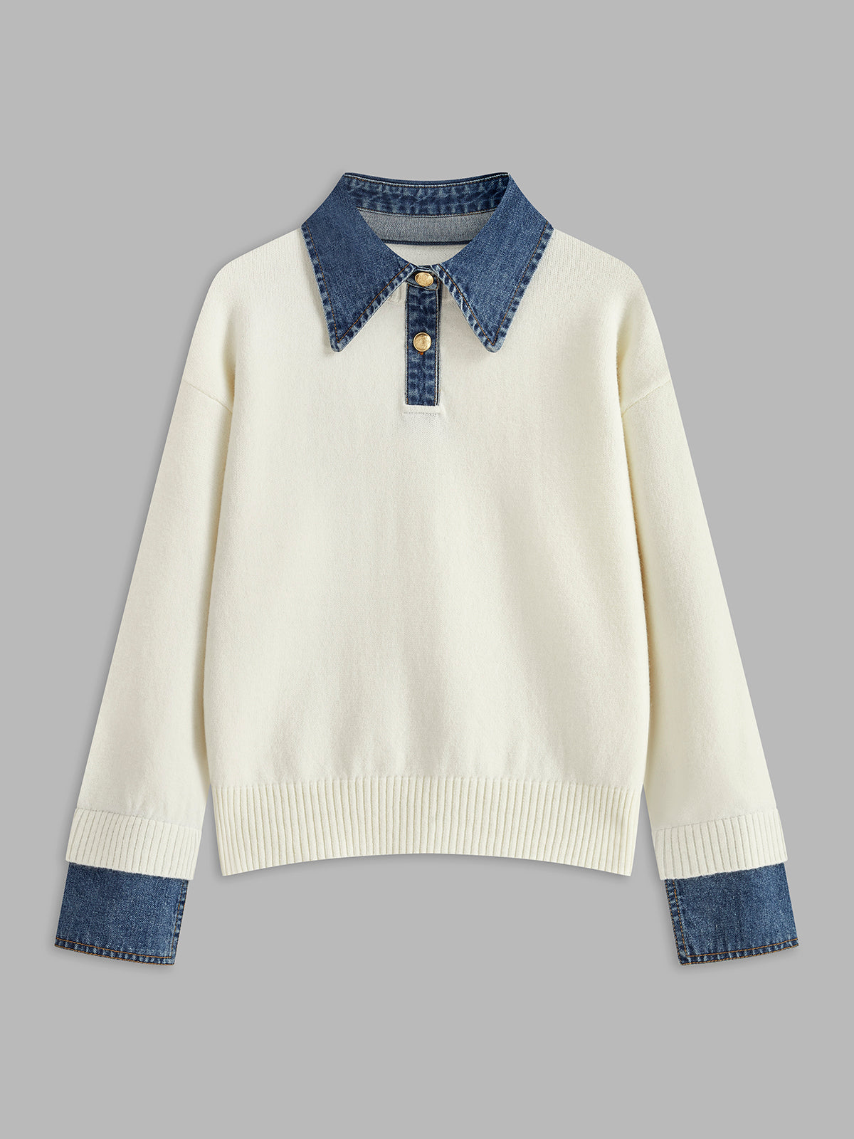 2 in 1 Panel Neck Sweater