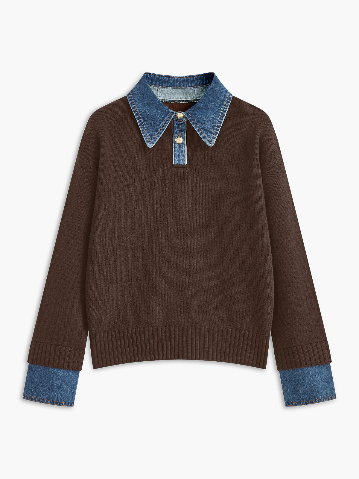 2 in 1 Panel Neck Sweater