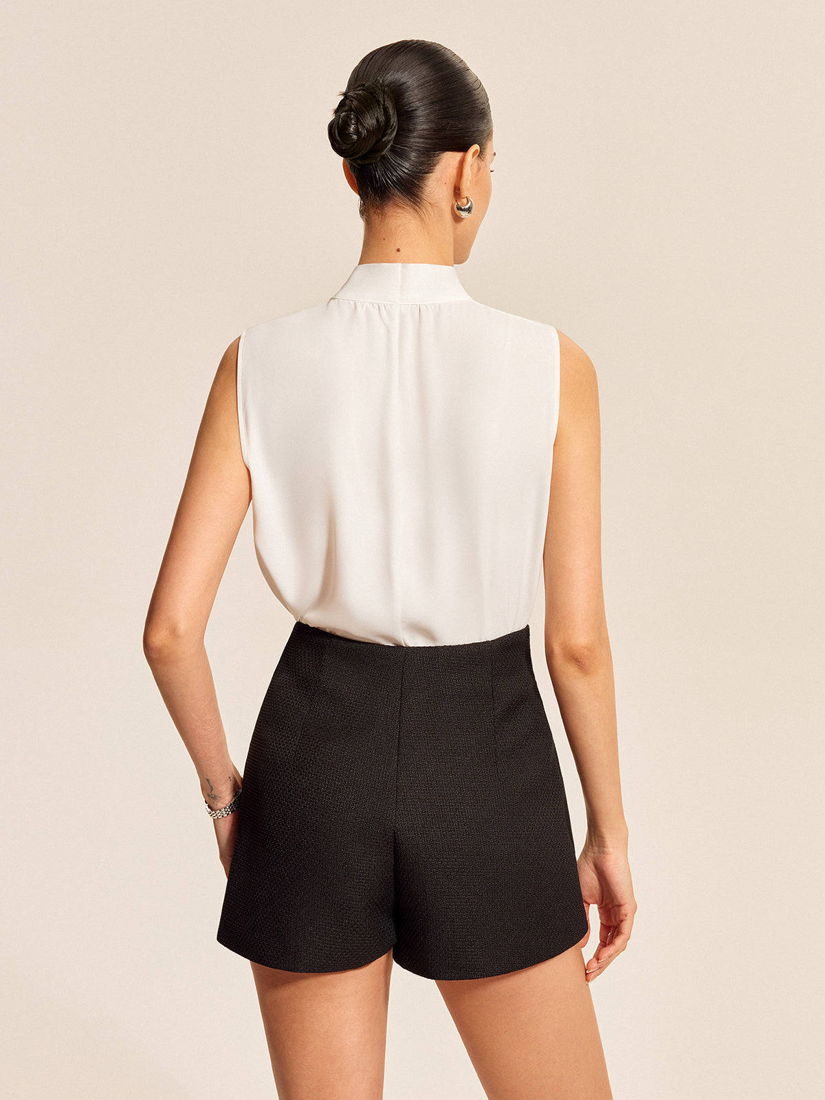 Silky Elegance Bow Blouse