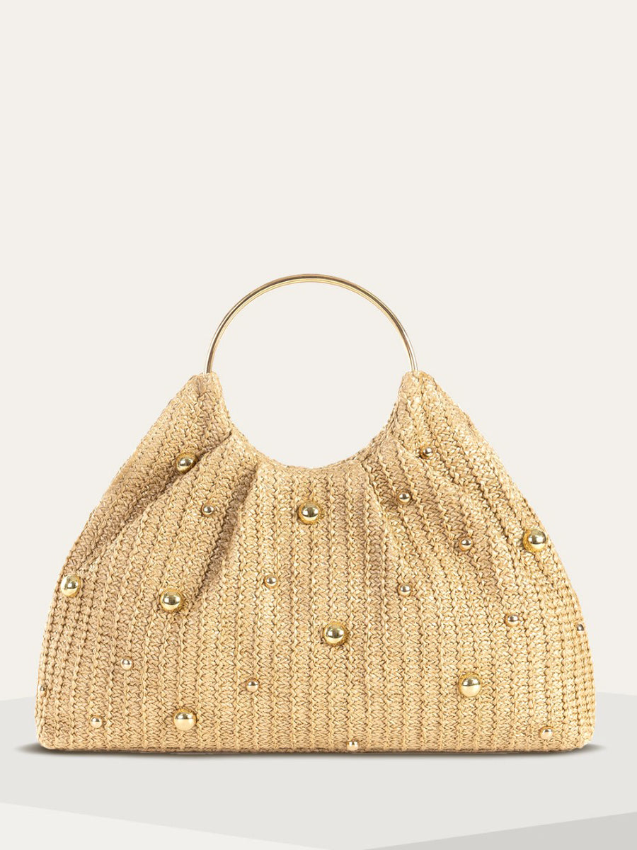 Lucera Gold Beaded Detailed Knitted Bag