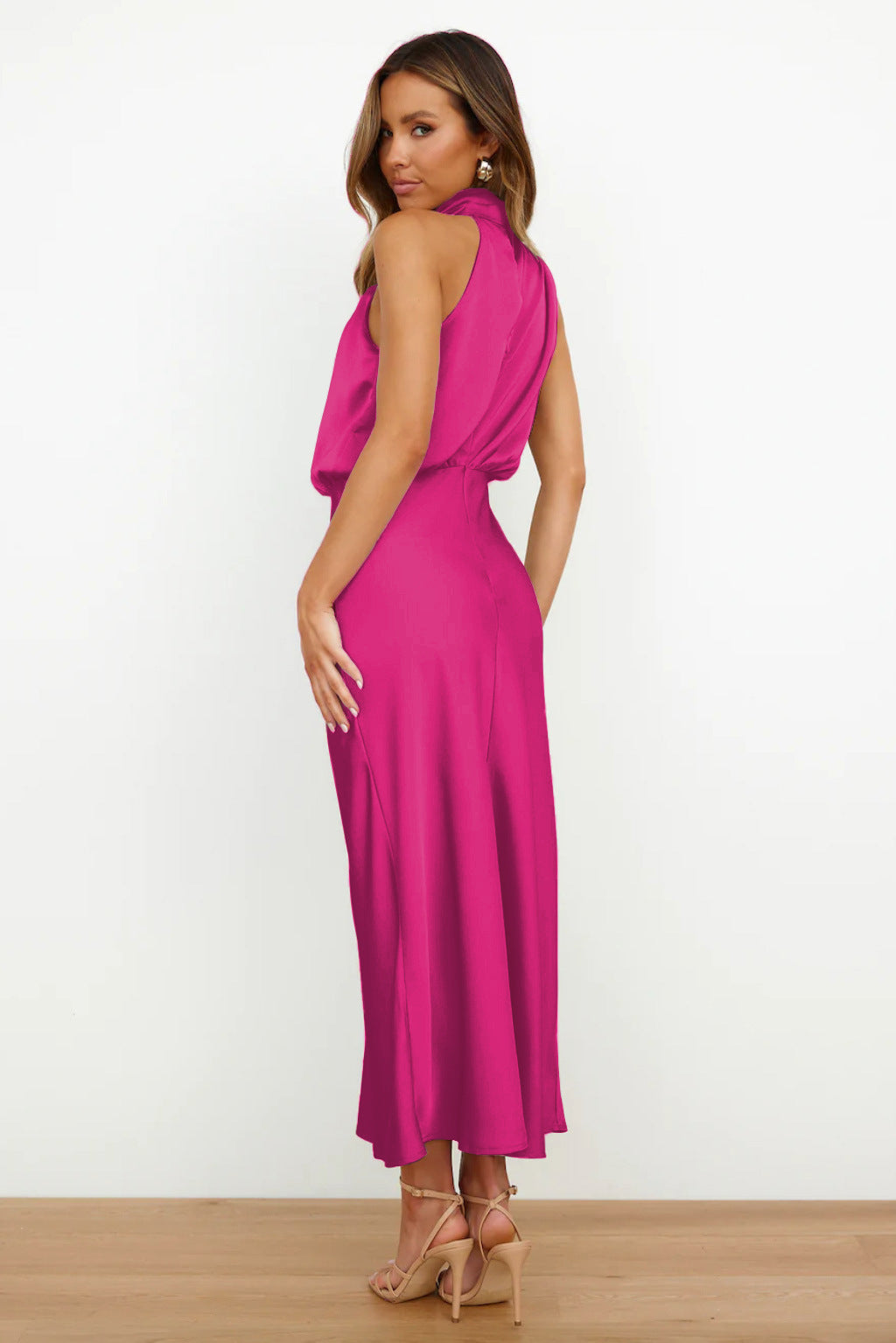 Draped Satin Dress