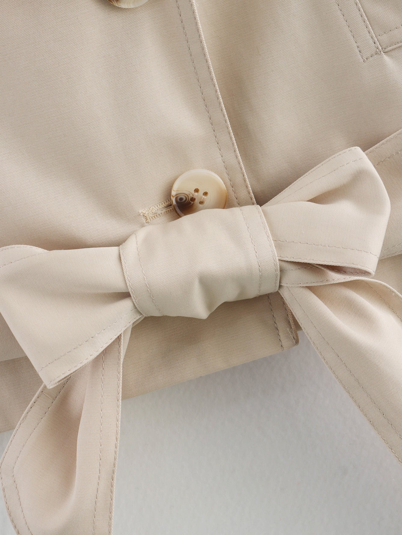 Luxe Paris Belted Crop Trench Coat