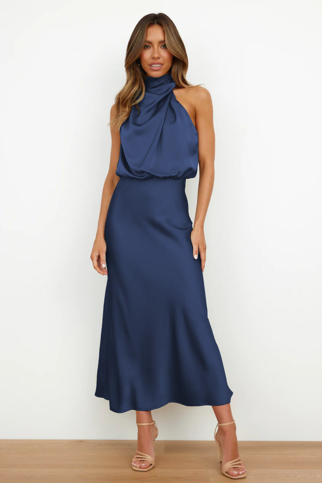 Draped Satin Dress
