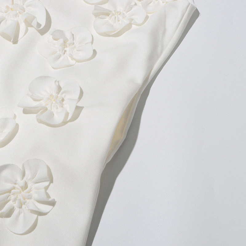 Camellia 3D Flower Detailed Mini Dress