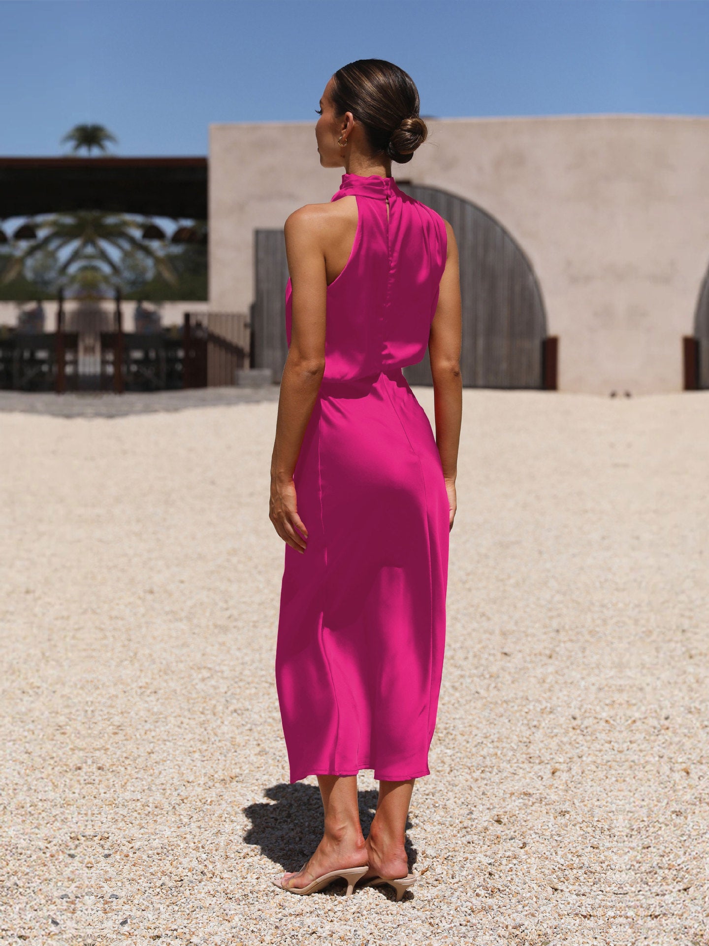 Draped Satin Dress