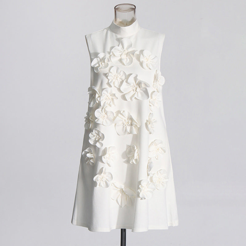 Camellia 3D Flower Detailed Mini Dress