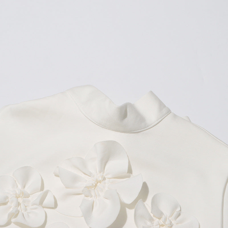 Camellia 3D Flower Detailed Mini Dress