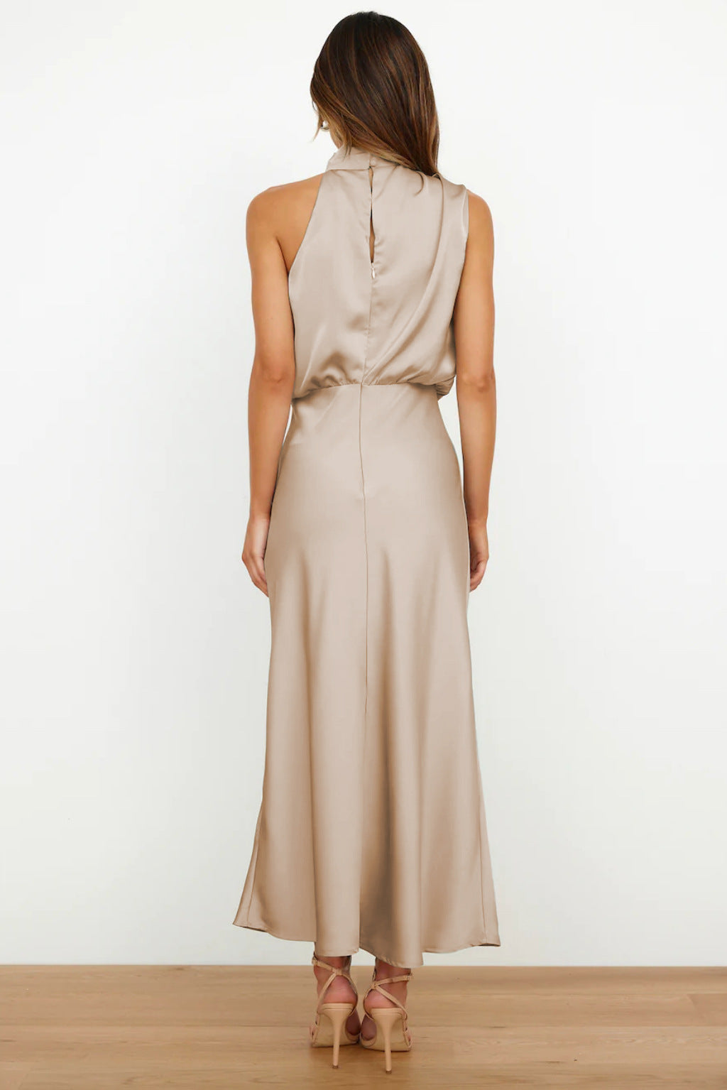 Draped Satin Dress
