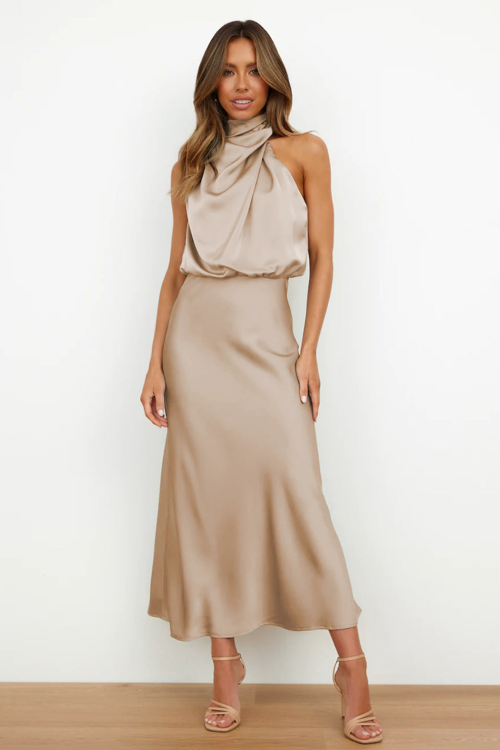 Draped Satin Dress