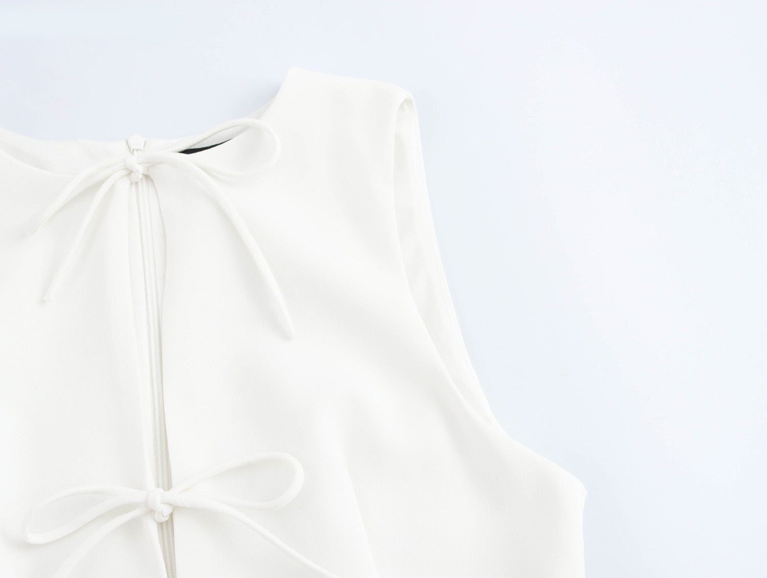 Double Bow Detailed A-Line Mini Dress