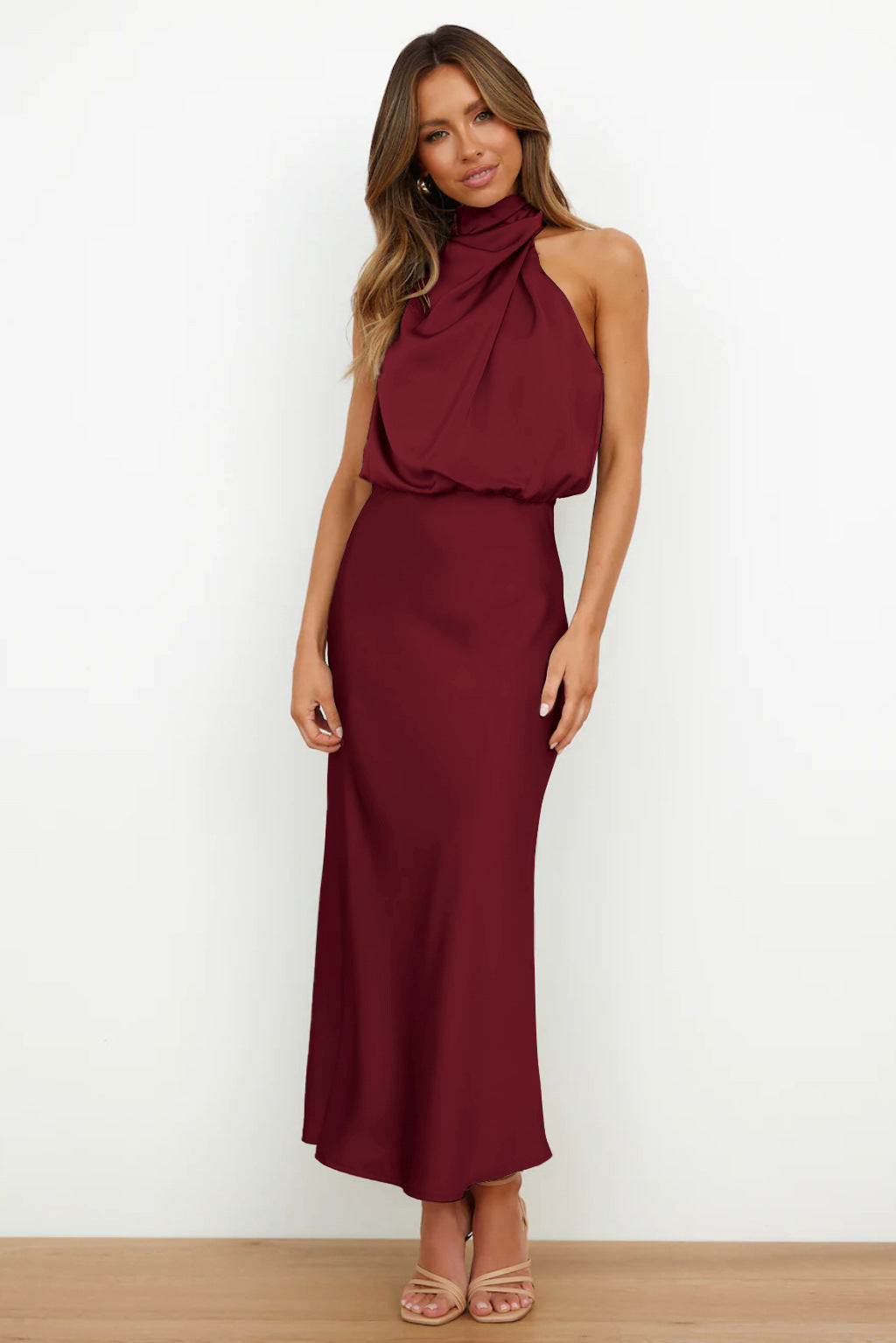 Draped Satin Dress