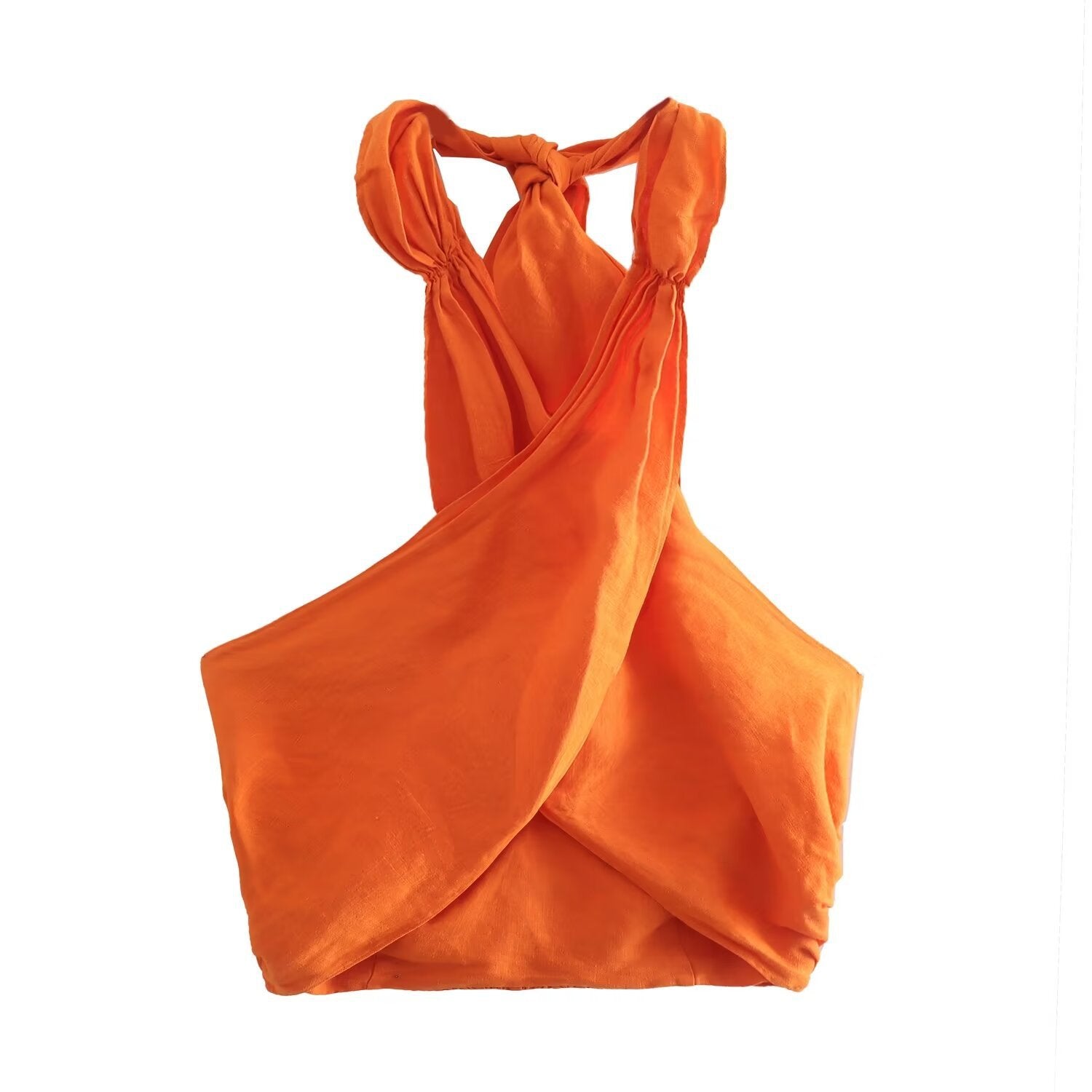Linen Bustier with Cross-Lace Detail