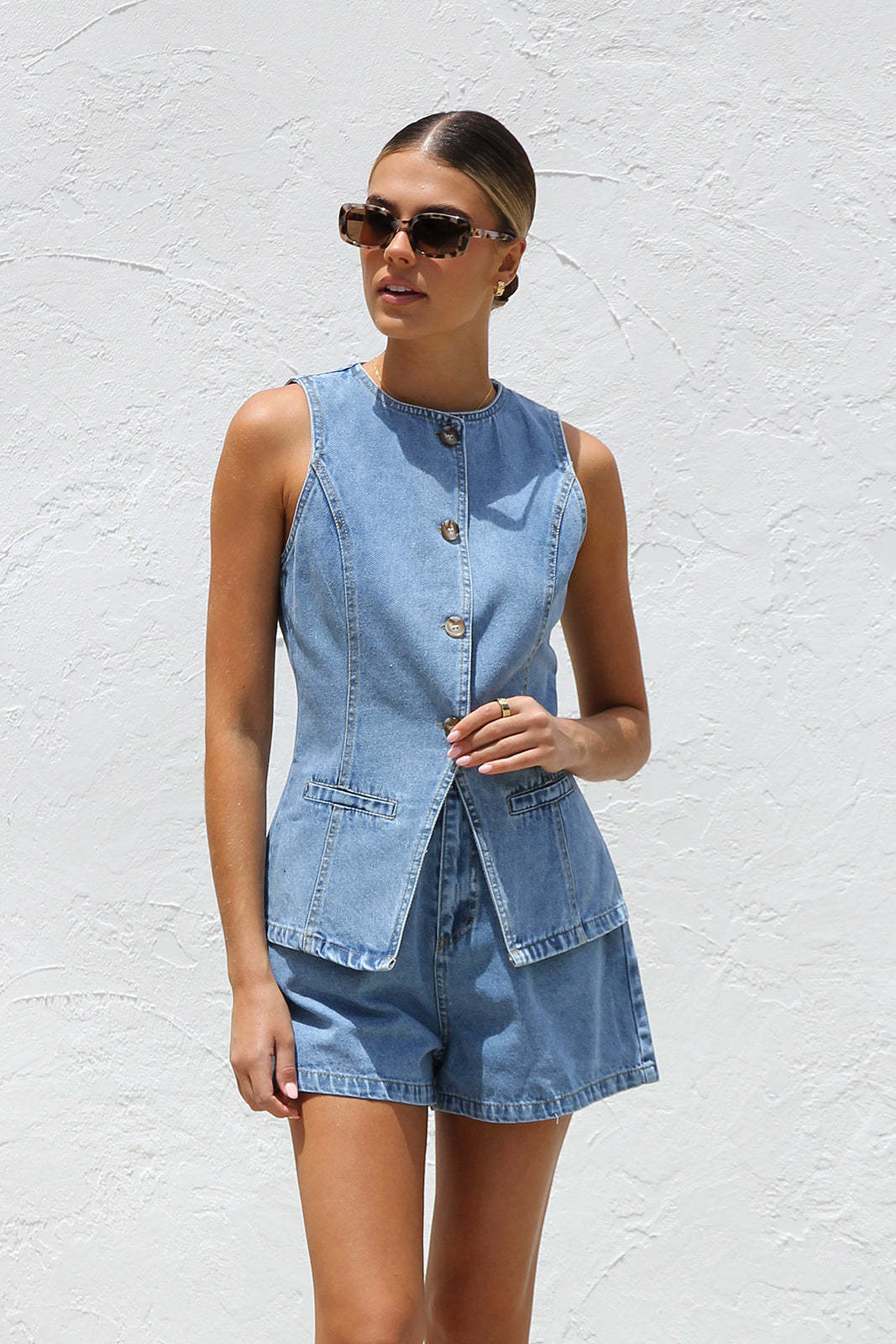 Jeans - Vest Shorts Set
