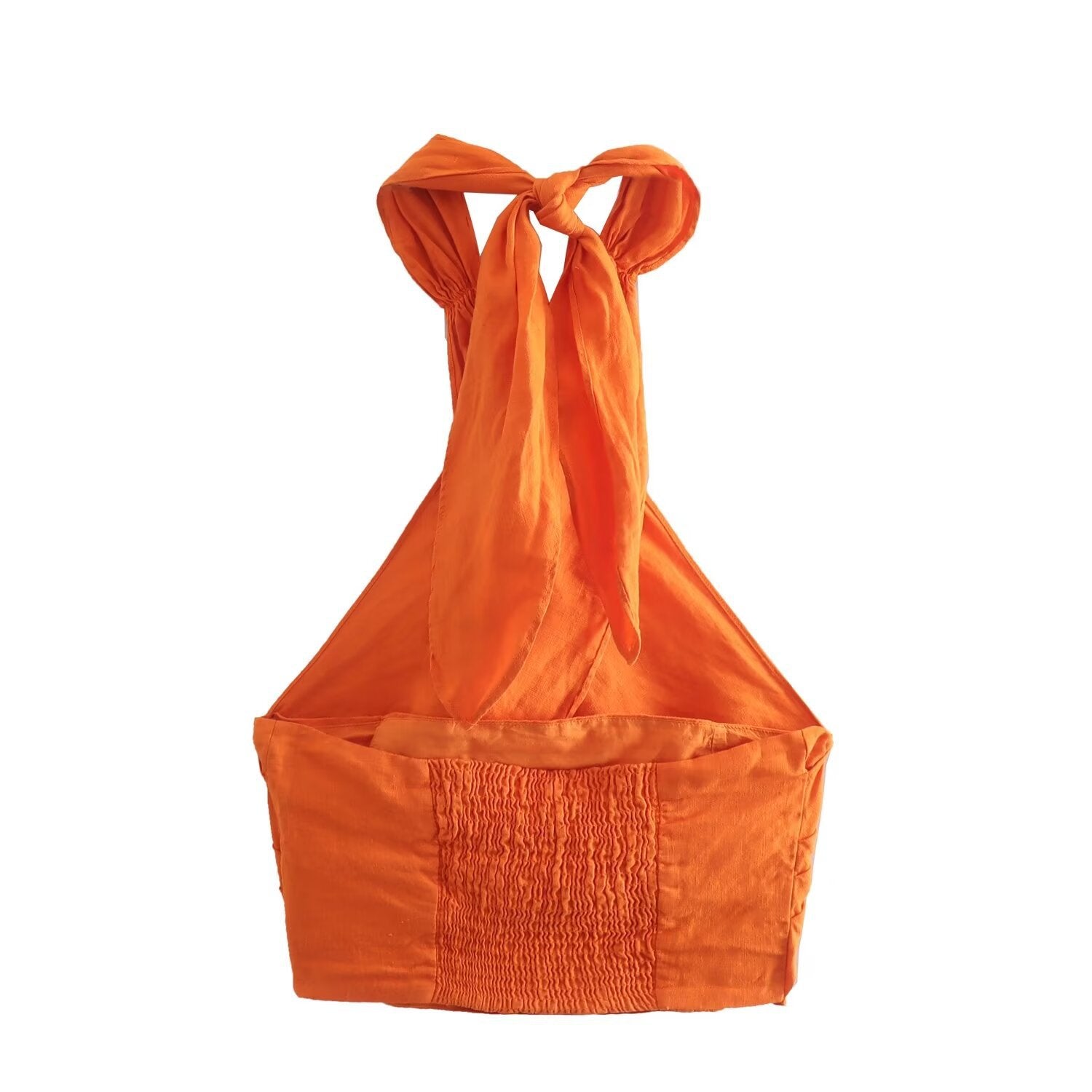 Linen Bustier with Cross-Lace Detail