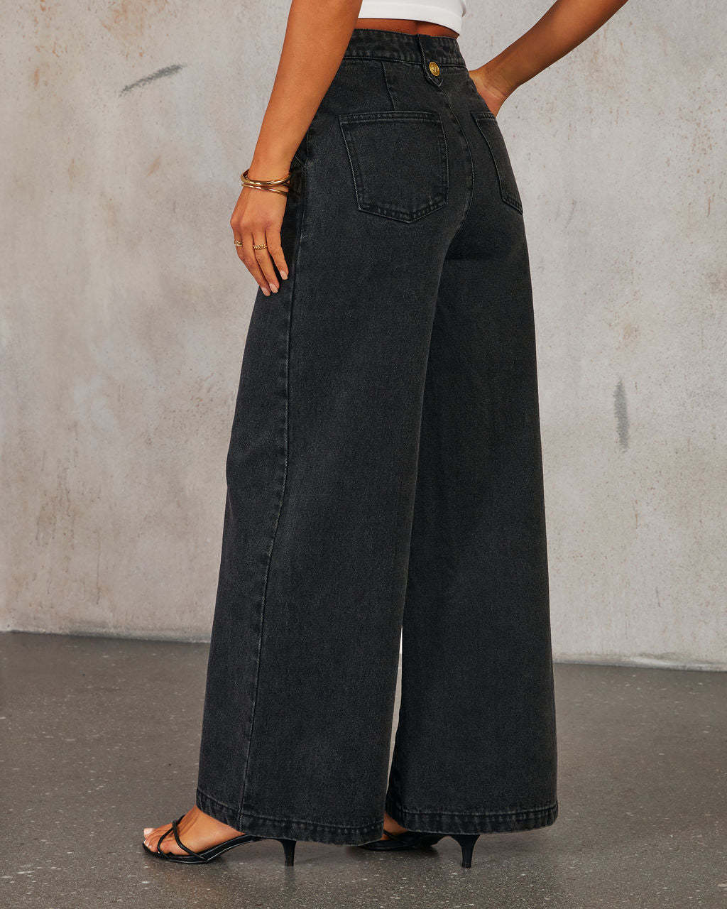 Noir Chic Denim Pants Set