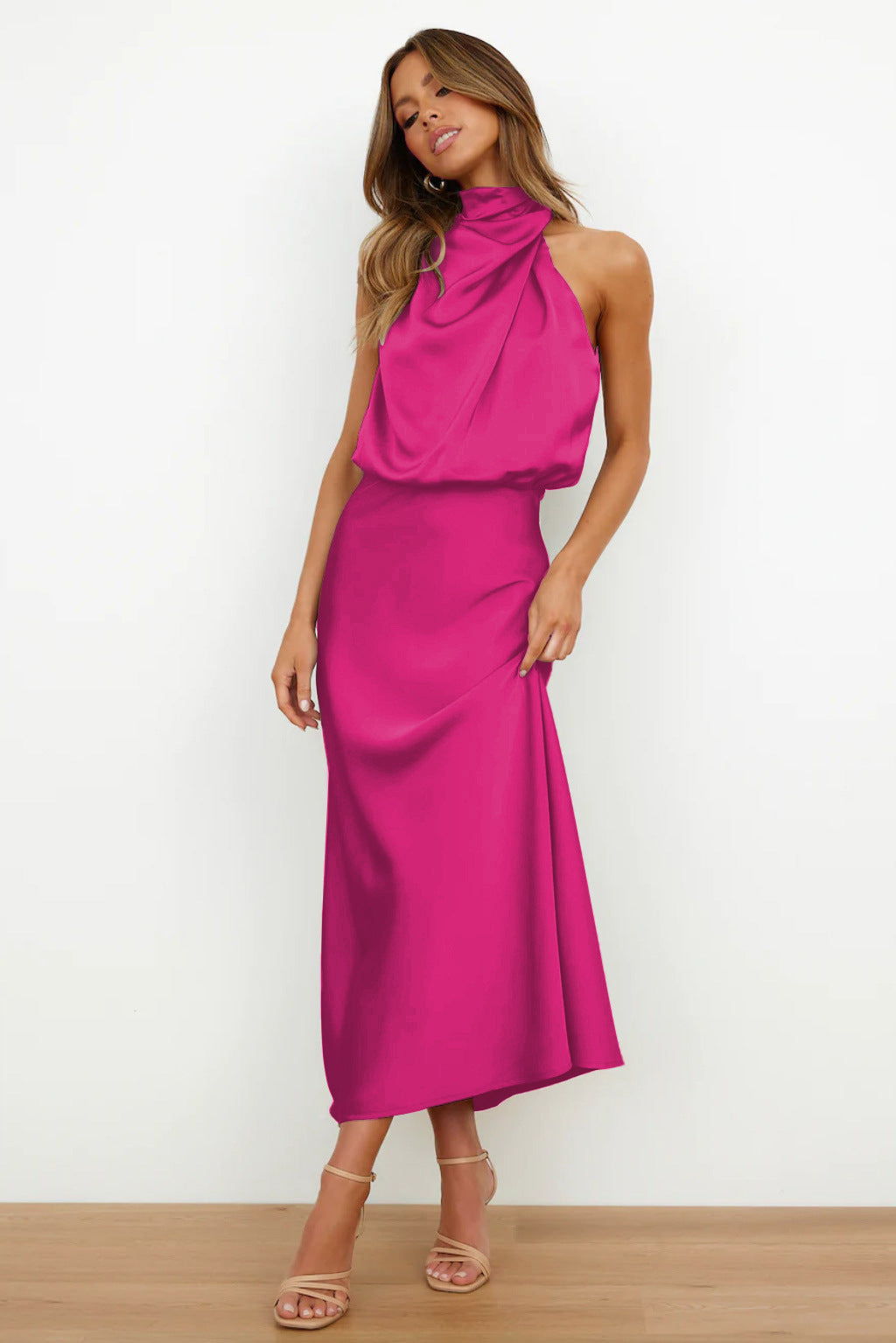 Draped Satin Dress