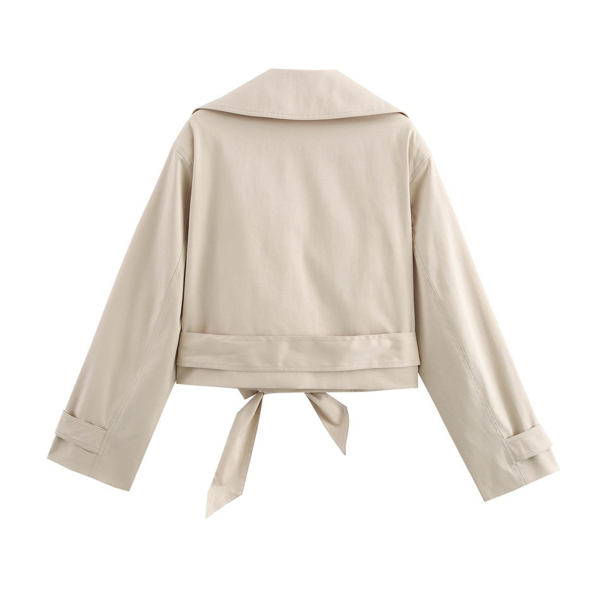 Luxe Paris Belted Crop Trench Coat