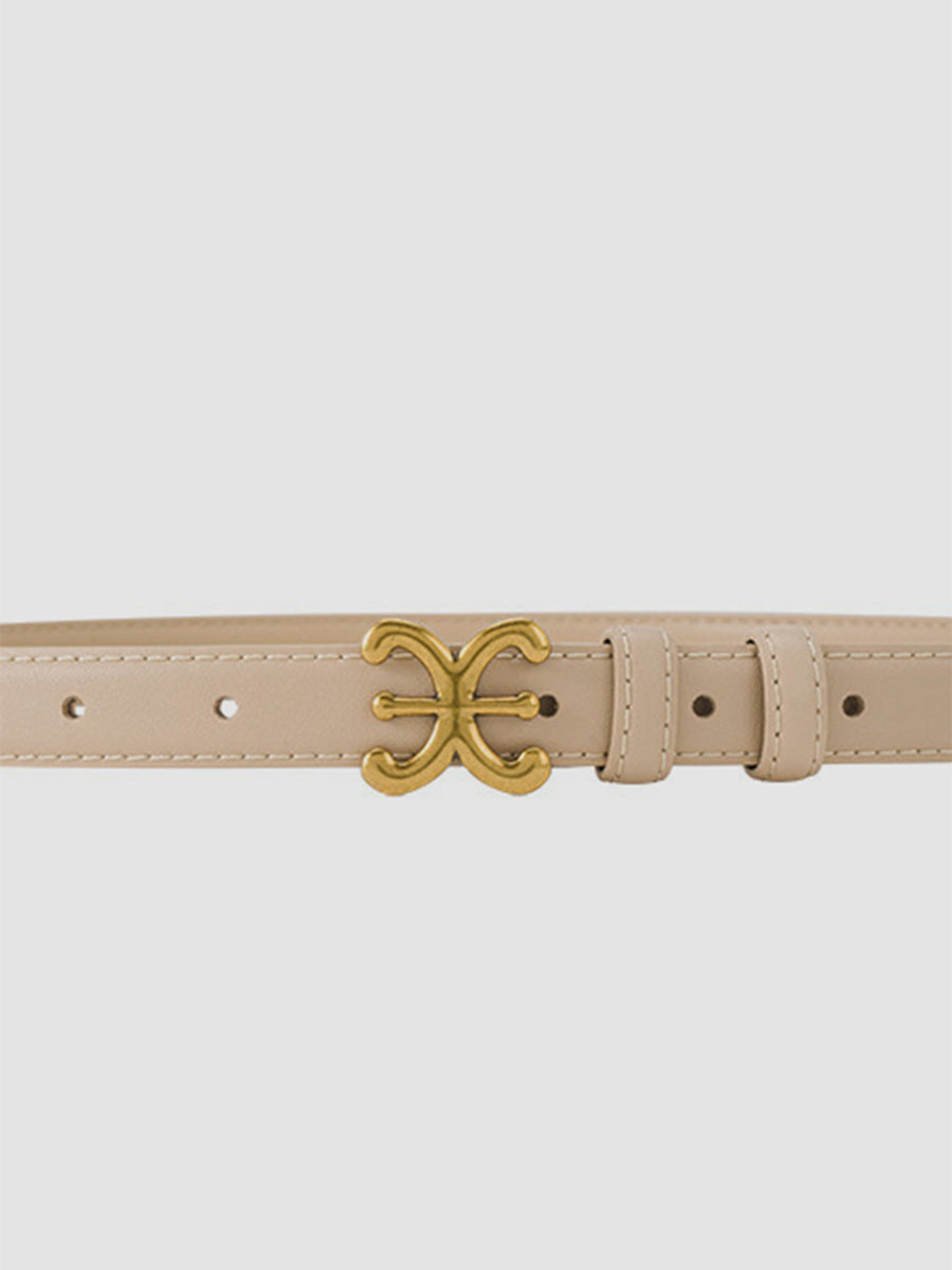 Elegant Minimalist Metal Buckle Leather Belt