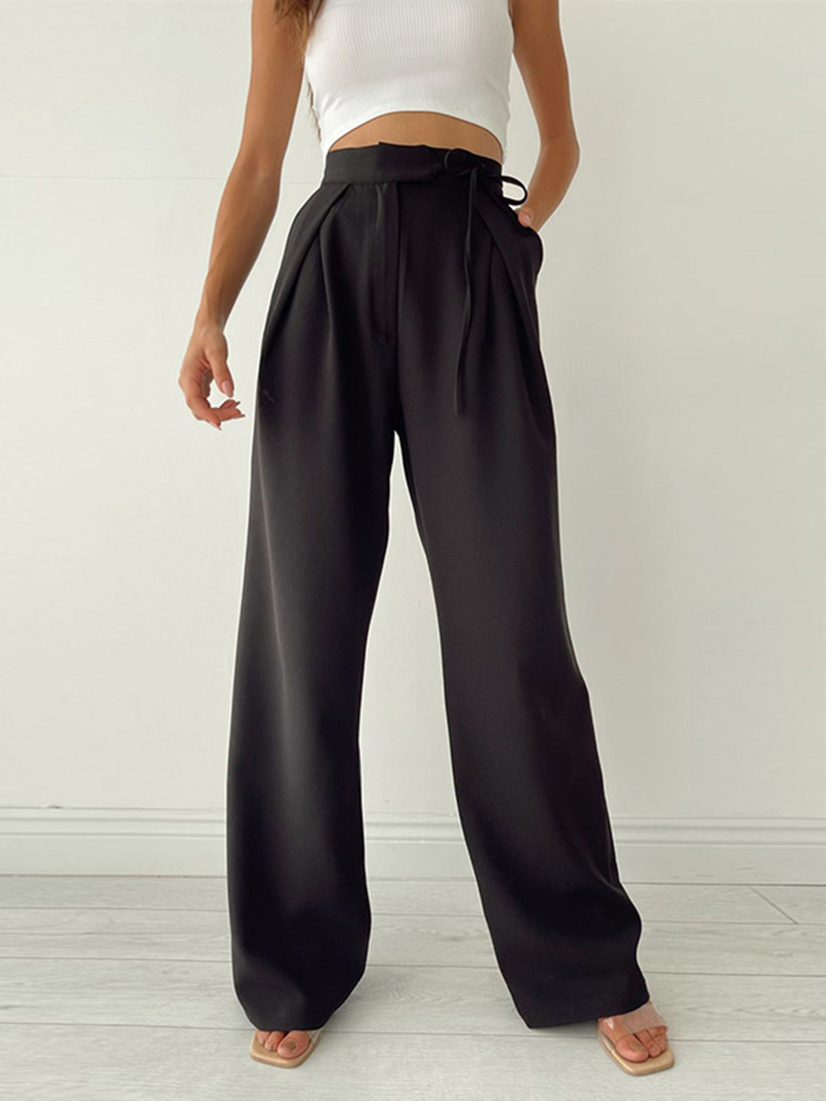 New Season Wide Leg Fabric Trousers