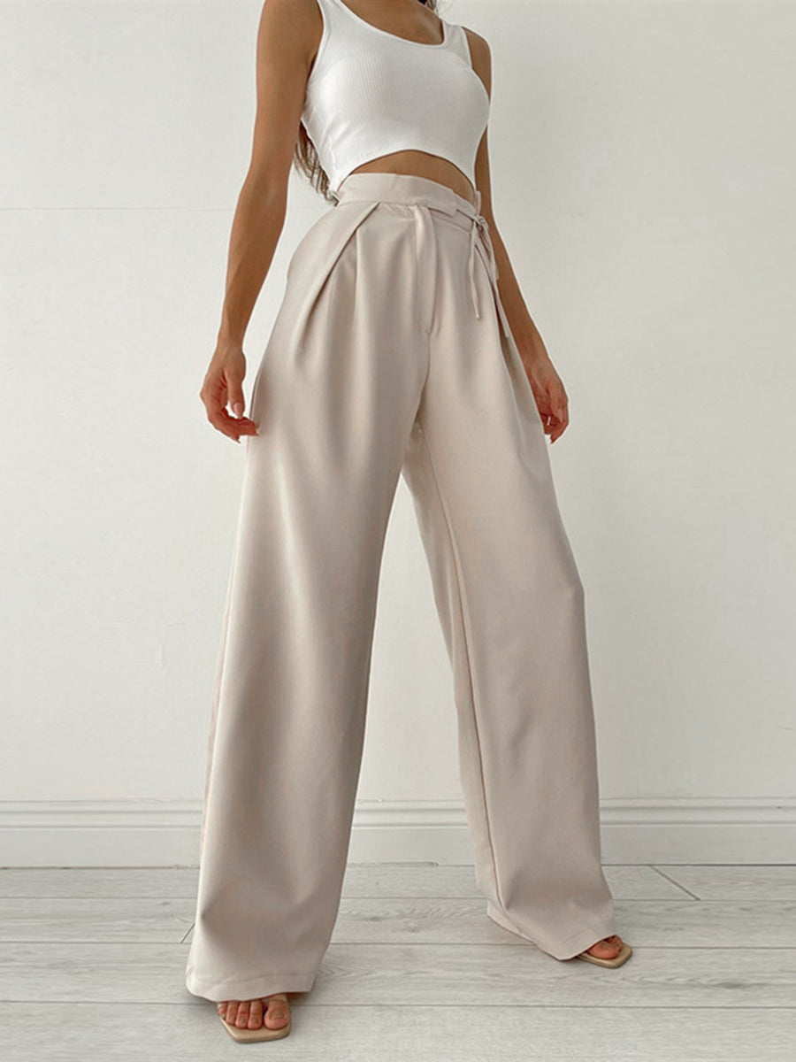 New Season Wide Leg Fabric Trousers