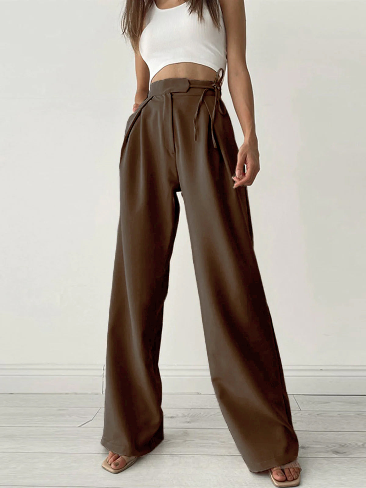 New Season Wide Leg Fabric Trousers