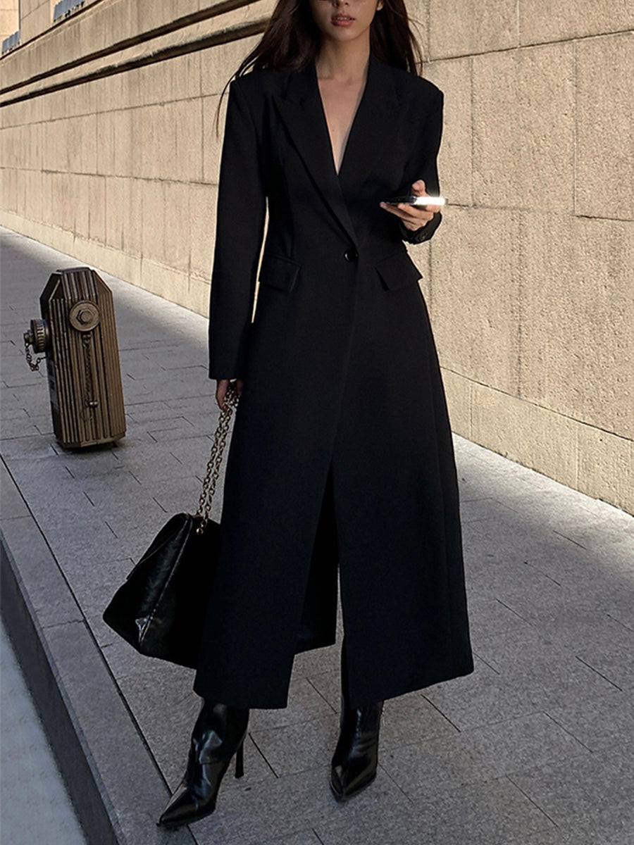 Black Long Blazer Coat