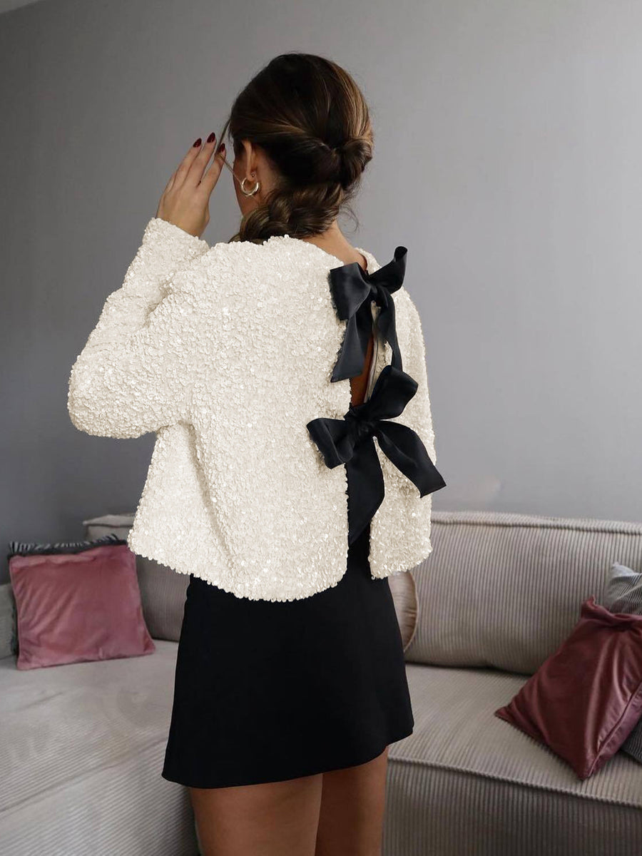 Sequined and Bow Jacket