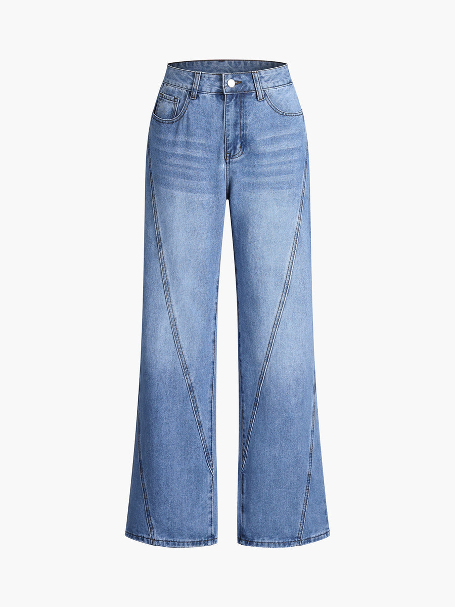 Vintage Denim Straight Leg Trousers