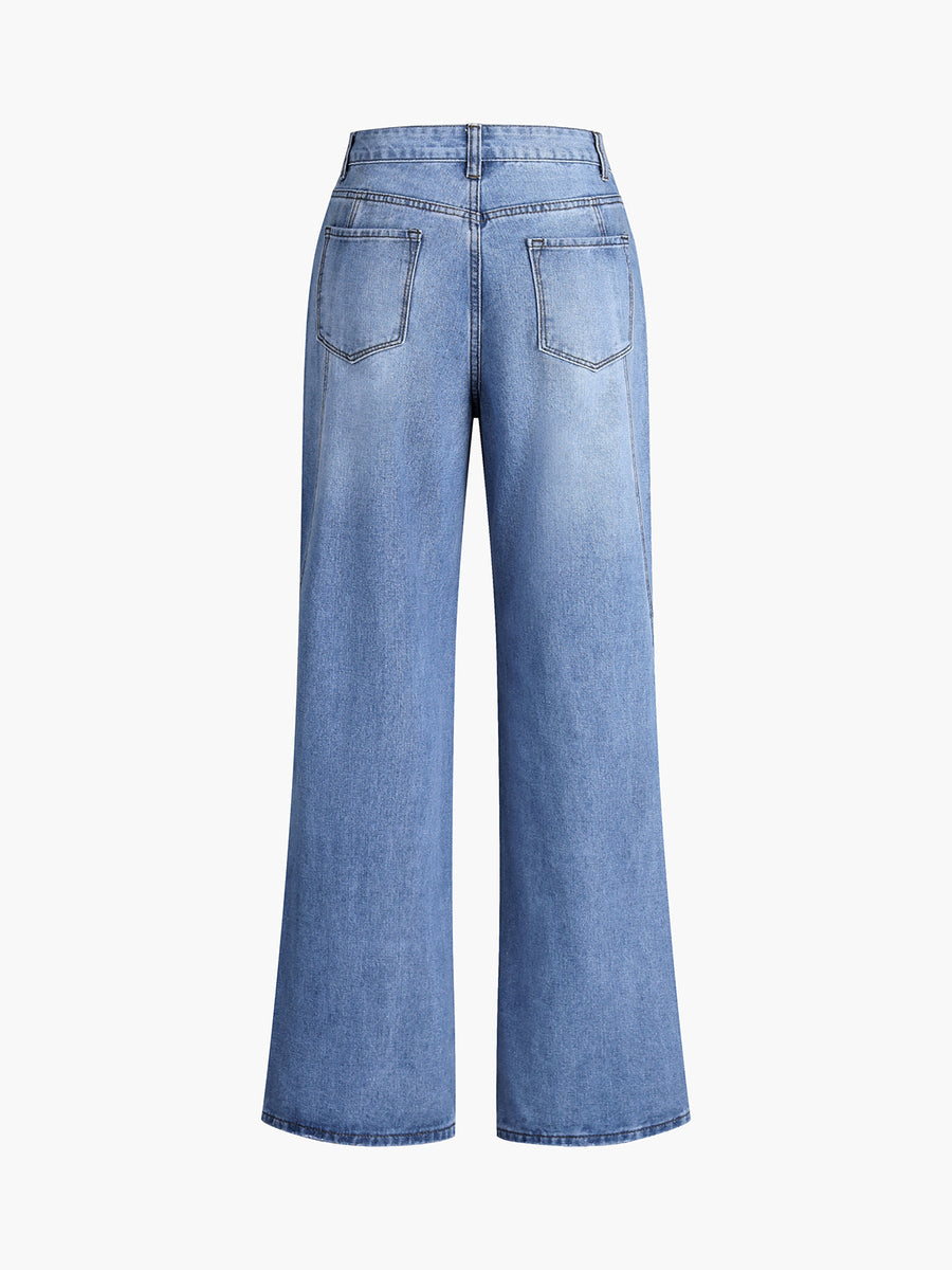 Vintage Denim Straight Leg Trousers