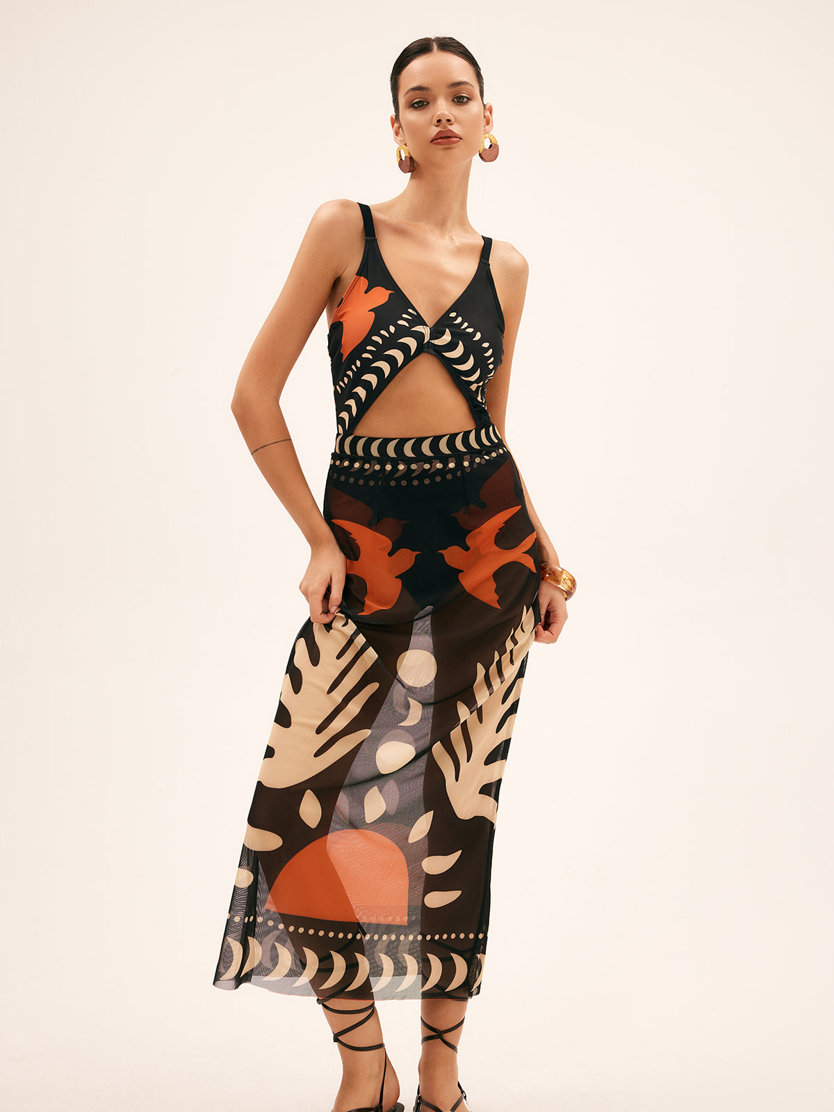 Solstice Patterned Transparent Beach Skirt