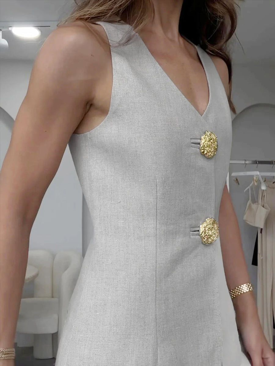 Gold Detailed Vest &amp; Trouser Set