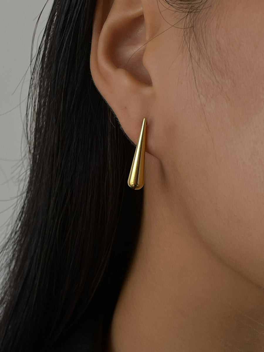 Drop Shaped Gold Plated Earrings