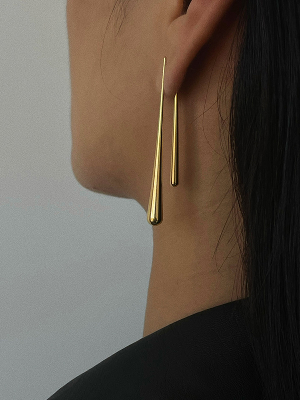 Drop Shaped Gold Plated Earrings