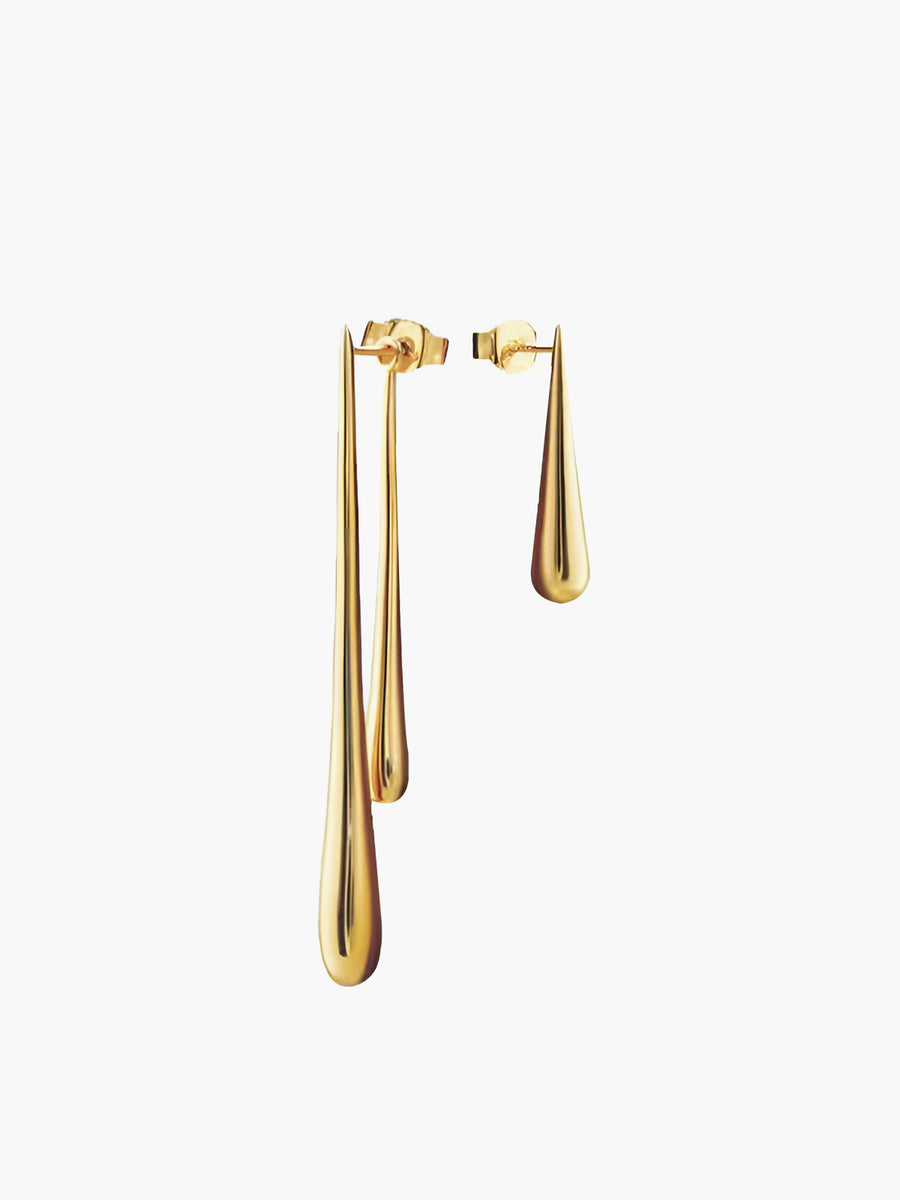 Drop Shaped Gold Plated Earrings