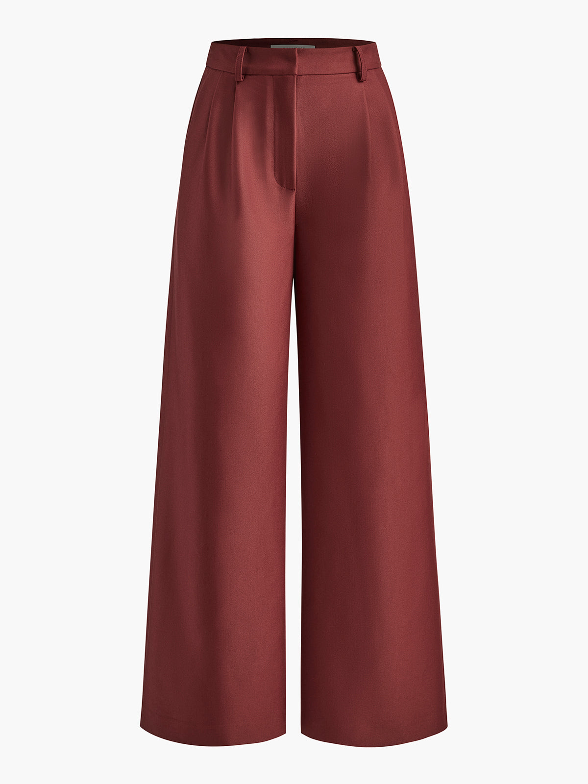 Beltless Straight Wide Leg Trousers