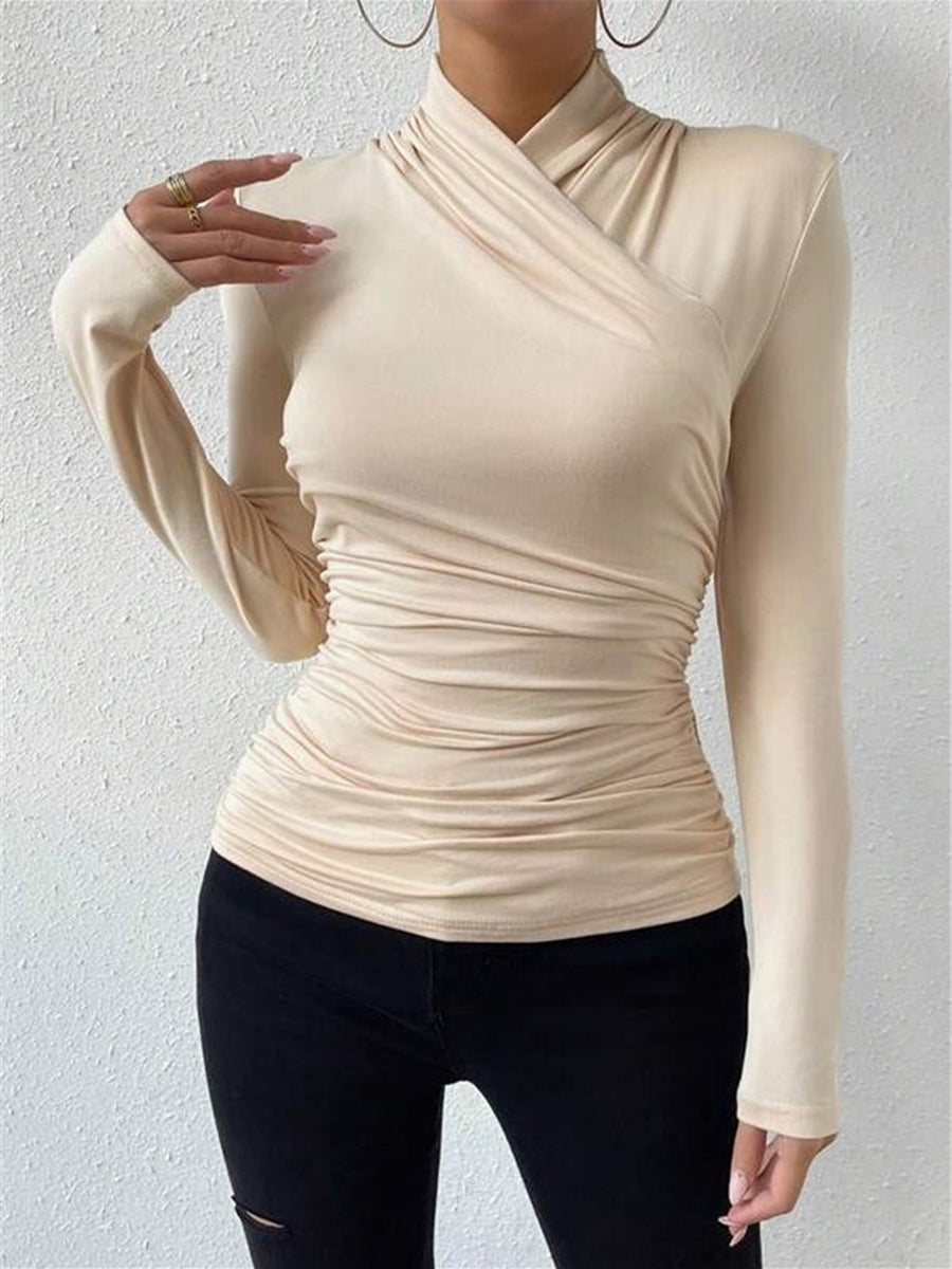 Cross Neck Pleated Blouse