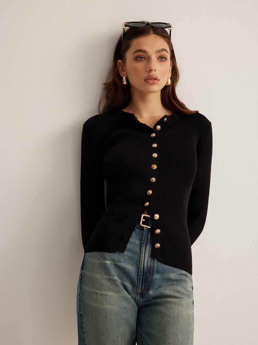 Buttoned Fit Sweater