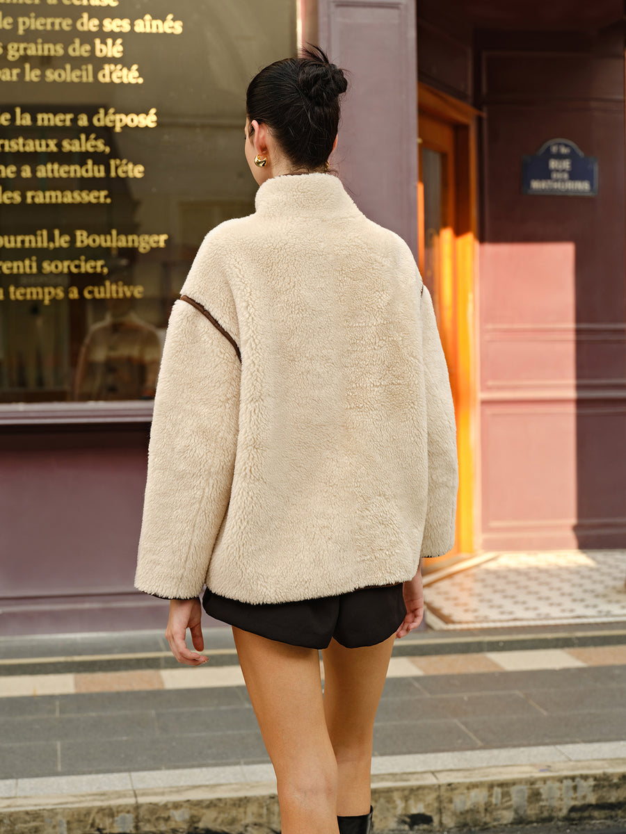 Contrast Edged Fleece Jacket