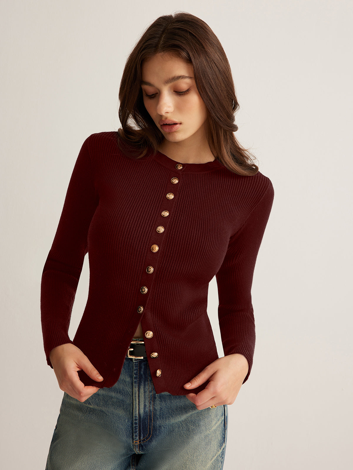 Buttoned Fit Sweater