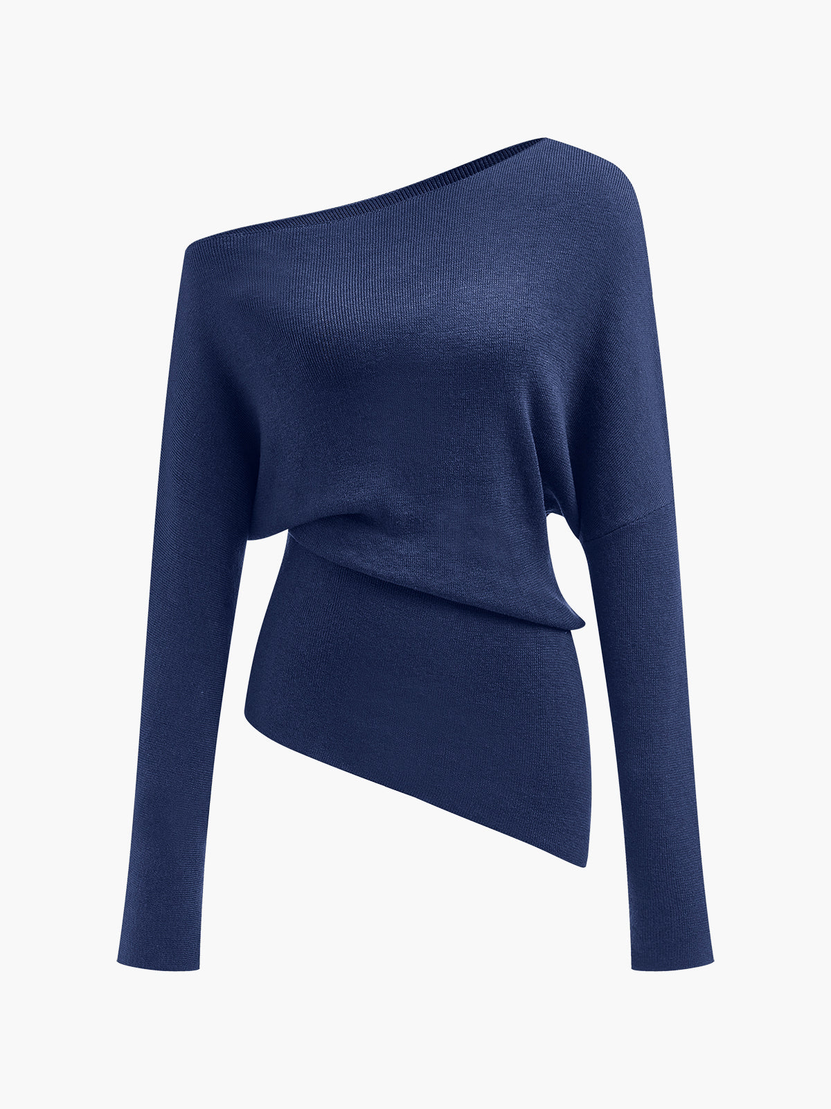 Wool Asymmetric Collar Knitwear