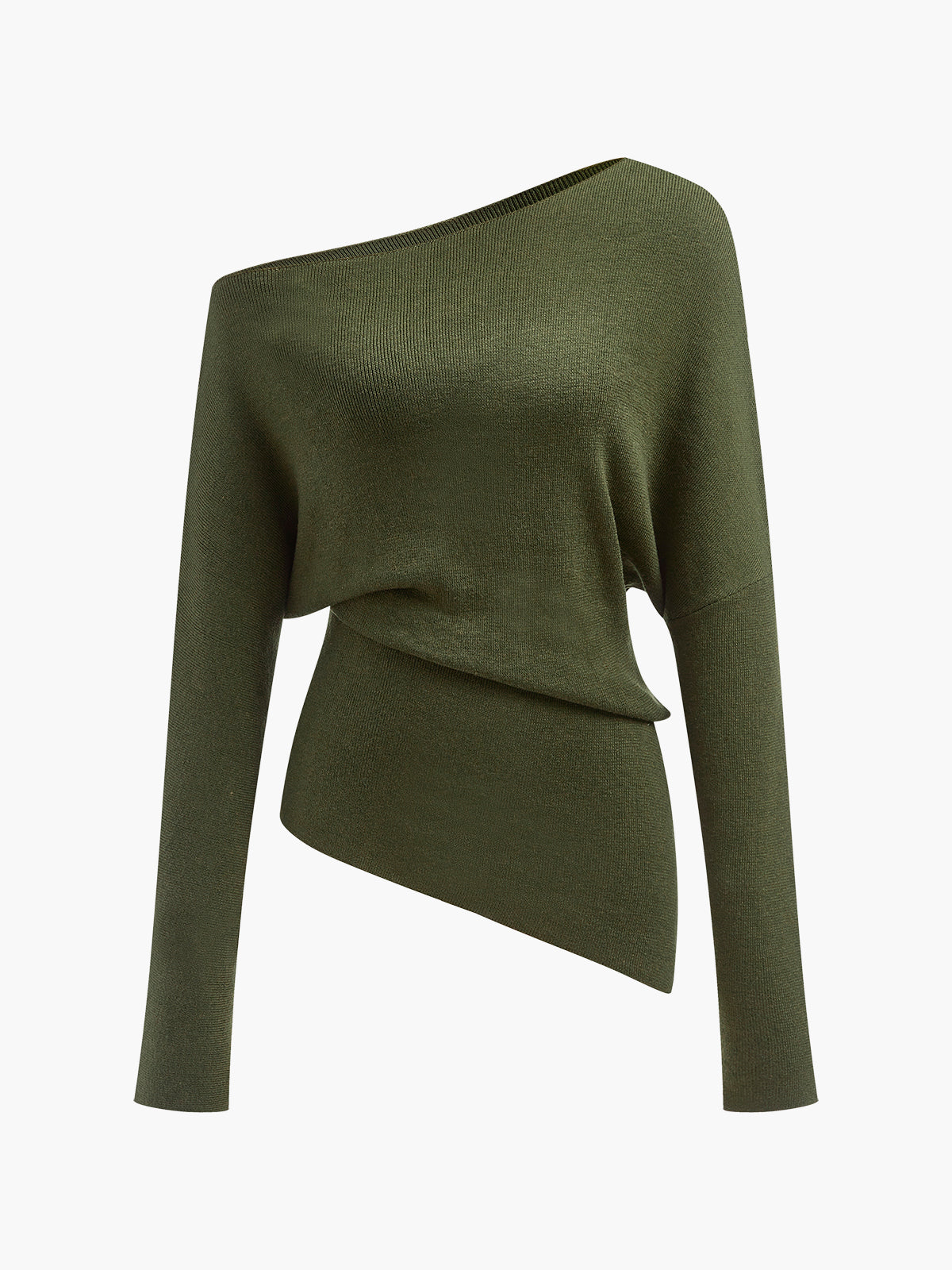 Wool Asymmetric Collar Knitwear