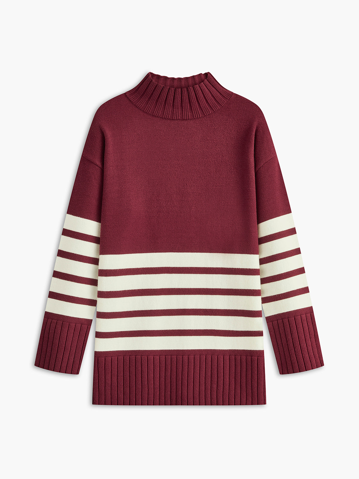 New Season Stripe Patterned Long Sweater